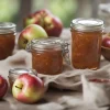 apple preserves in jar on table