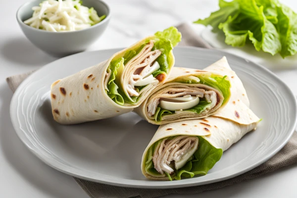 Turkey Lettuce Mozzarella Tortilla Wrap