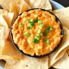 Hot Buffalo Cheese Chicken Dip tortilla chips